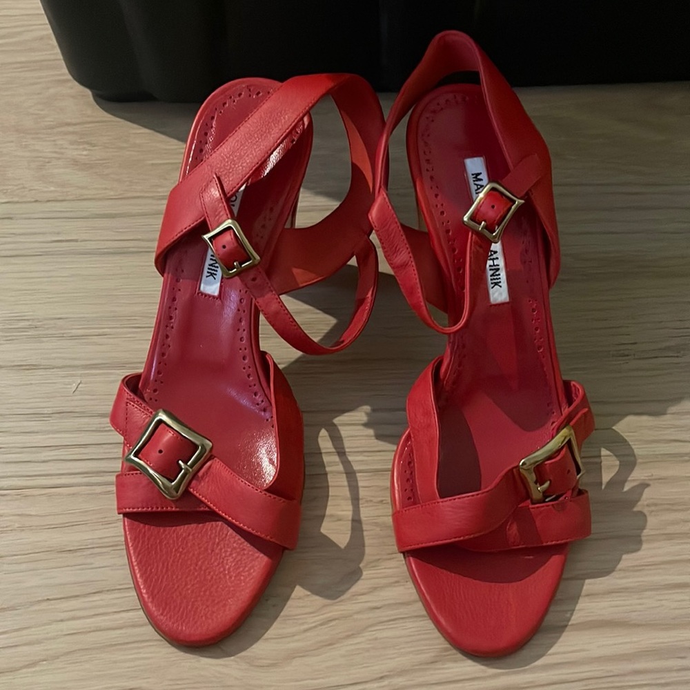 Red Manolo Blahnik heels